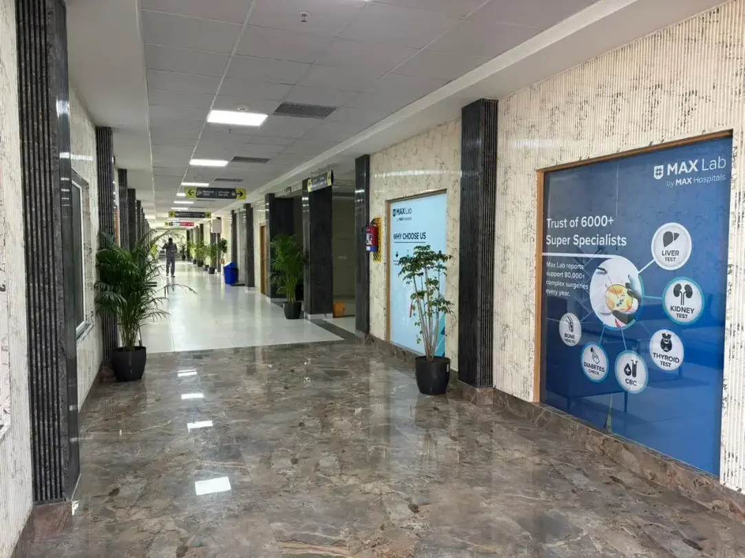 Modern high-tech hospital corridor